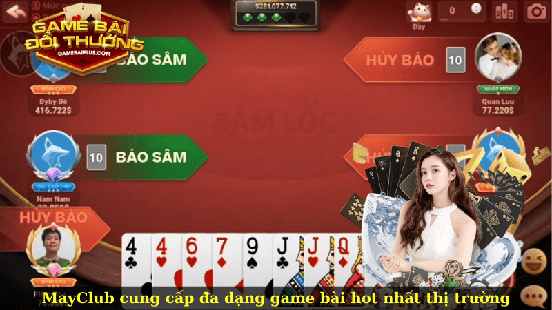 MayClub cung cấp đa dạng game bài hot nhất thị trường