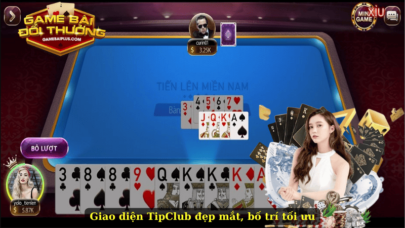 Giao diện TipClub đẹp mắt, bố trí tối ưu