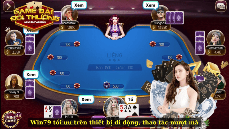 Win79 tối ưu trên thiết bị di động, thao tác mượt mà